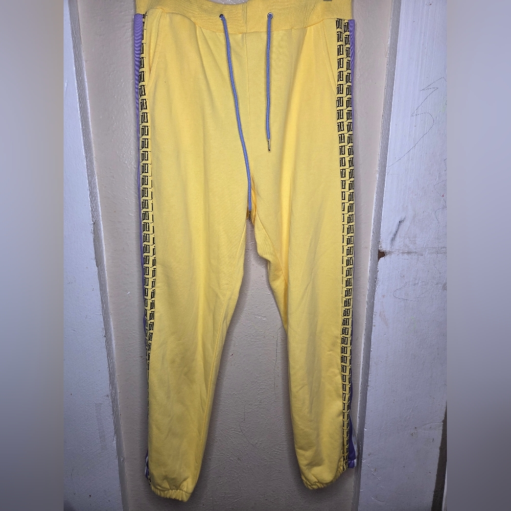 Love The Queen Yellow Lilac Pants Womens XL Casual